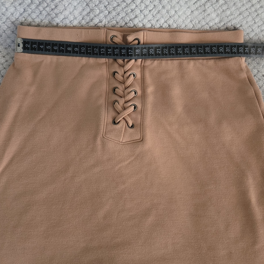 Forever 21 Camel Lace-Up Pencil Mini Skirt - Picture 4 of 5